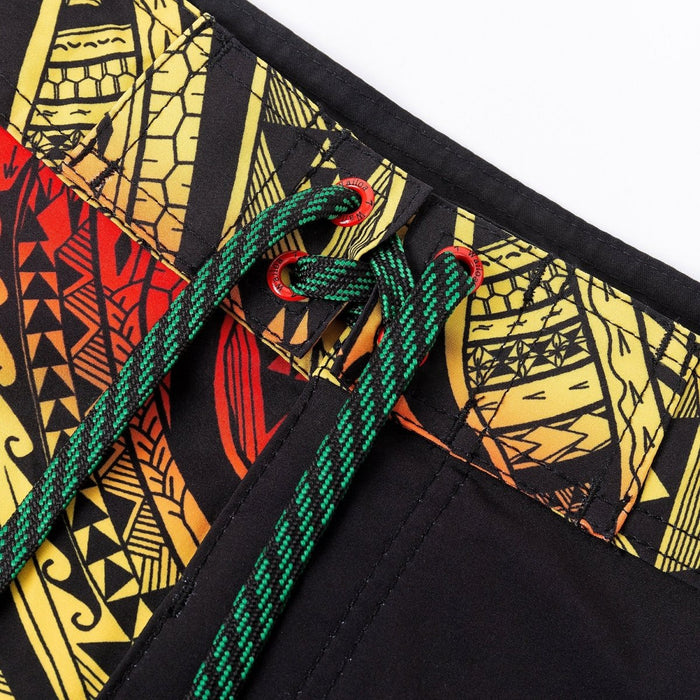"Rasta Tribal Kanaka" Board Short Men's 4 Way Stretch - Wailoa - Board Shorts - Mens