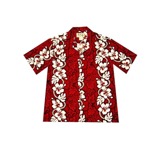 Red Hawaiian Shirt with White Hibiscus - Aloha Shirt - Mens - Leilanis Attic