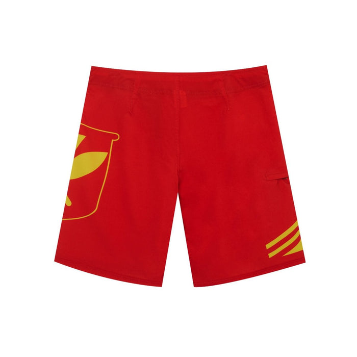 "Red/Yellow Mauna Kea" Board Short Men's 4 Way Stretch - Wailoa - Board Shorts - Mens