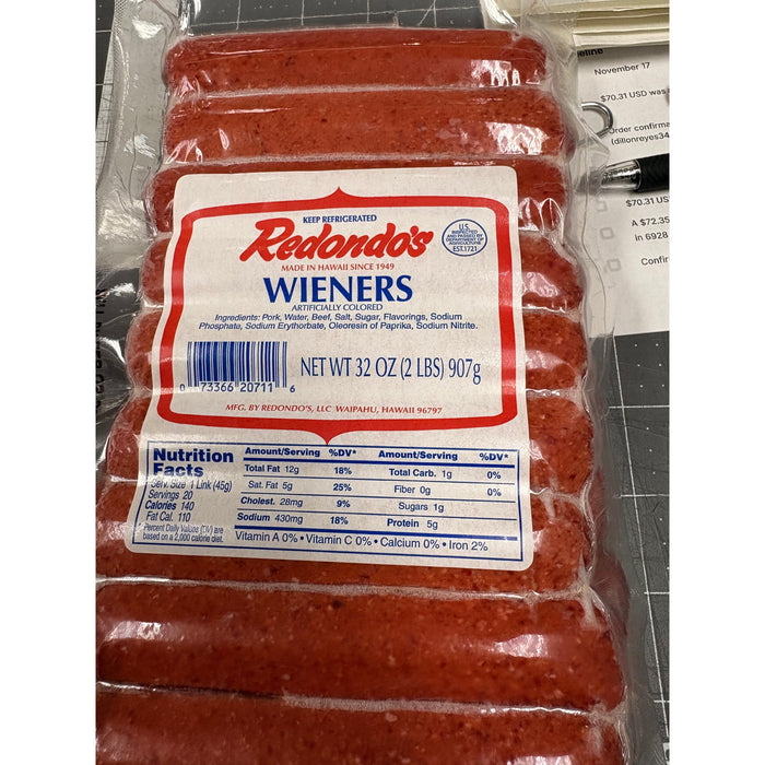 Redondo Franks, 16oz (1 LB) Redondo's LLC