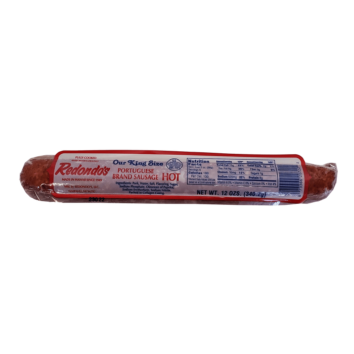 Redondo Portuguese Sausage King Size Hot 12oz Redondo's LLC