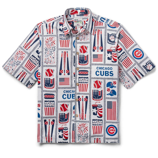 Reyn Spooner - Chicago Cubs MLB Americana Our MLB® Americana Aloha Shirt - White - Aloha Shirt - Mens
