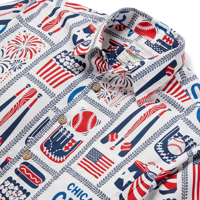 Reyn Spooner - Chicago Cubs MLB Americana Our MLB® Americana Aloha Shirt - White - Aloha Shirt - Mens