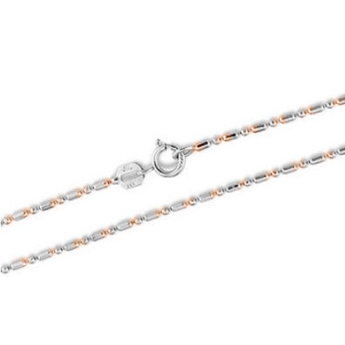 Rose and Silver 2 Tones Bead Chain Necklace, Sterling Silver — Leilanis ...