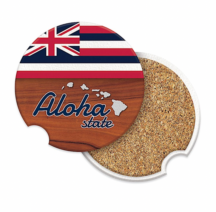 Island Car Coasters, 2 pack, Aloha State