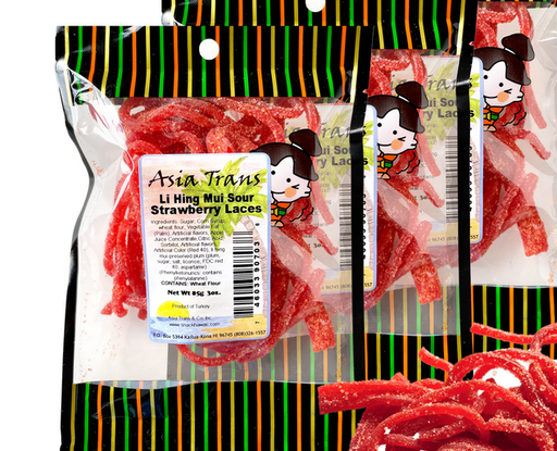 Li Hing Mui Sour Strawberry Laces Leilanis Attic