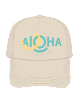 Aloha Collection "Lei Aloha" Trucker Hat - Sandstone Aloha Collection