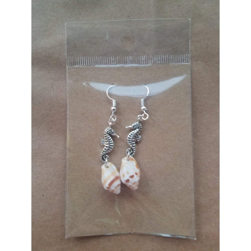 Seahorse and seashell Charm Dangle Earrings - Jewelry - Leilanis Attic