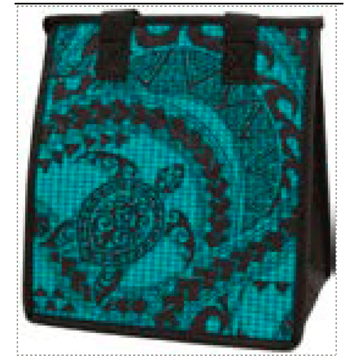 Small Insulated Bag, Honu Ink Teal Tropical Paper Garden LLC