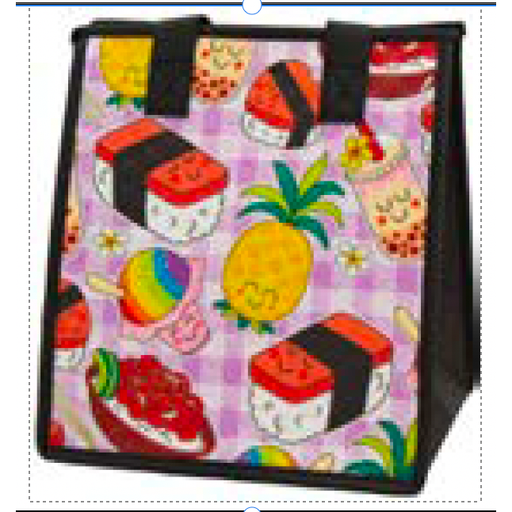 Small Insulated Bag, Iconic Palaka Lavender Tropical Paper Garden LLC