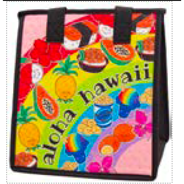 Small Insulated Bag, Rainbow Delights Pink Tropical Paper Garden LLC