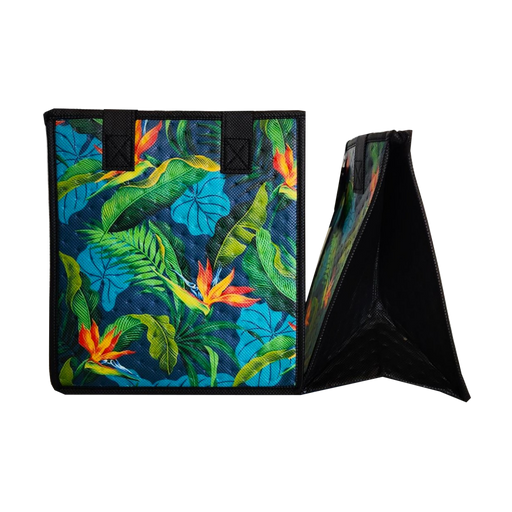 Small Insulated Cooler Bag, Lokai Teal Tropical Paper Garden LLC