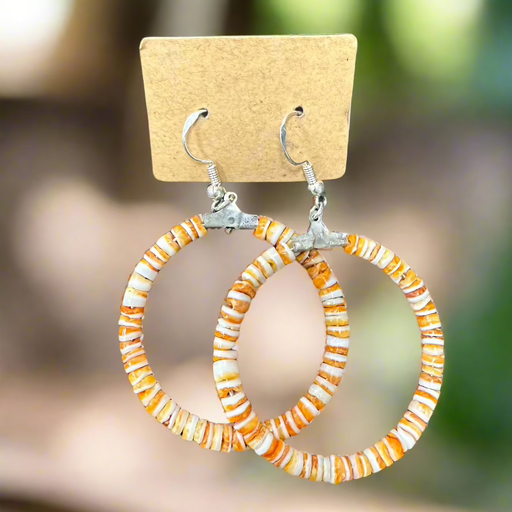Spondylus Hoop Shell Earrings - Jewelry
