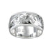 Sterling Silver 10MM Hawaiian Plumeria and Scroll Ring with Coin Edge PCU INC
