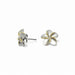 Sterling Silver 10mm Plumeria Pierced Earrings with 14K Yellow Gold Accents PCU INC
