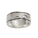 Sterling Silver 8MM Hawaiian Plumeria and Scroll Ring with Black Border PCU INC