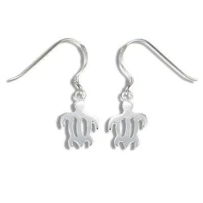 Sterling Silver Cut - Out Honu Fish Wire Earring - Jewelry