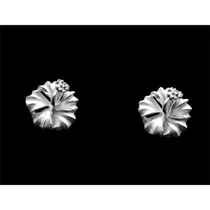 Sterling Silver HIbiscus Post Earrings Parra Jewelry