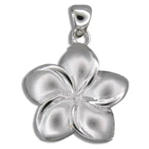 Sterling Silver Plumeria Pendant, Large - Jewelry - Leilanis Attic