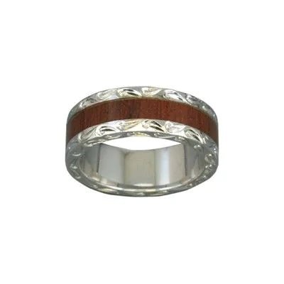Sterling Silver Hawaiian Koa Wood Lady's Eternity 6mm Ring (Copy) PCU INC