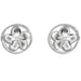 Sterling Silver Hawaiian Plumeria in Circle Design Pierced Earrings - Jewelry