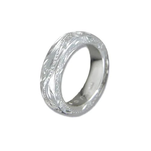 Sterling Silver Heavy Hawaiian Plumeria and Scroll Ring-Jewelry-Leilanis Attic