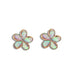 Sterling Silver Pink Opal Hawaiian Pumeria Pierced Earrings PCU INC