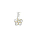 Sterling Silver Two Tone Hawaiian Plumeria with Clear CZ Design Pendant - Jewelry - Leilanis Attic