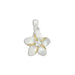Sterling Silver Two Tone Hawaiian Plumeria with Clear CZ Design Pendant - Jewelry - Leilanis Attic