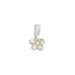Sterling Silver Two Tone Hawaiian Plumeria with Clear CZ Design Pendant - Jewelry - Leilanis Attic