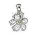 Sterling Silver with White Turquoise Hibiscus Pendant - Jewelry