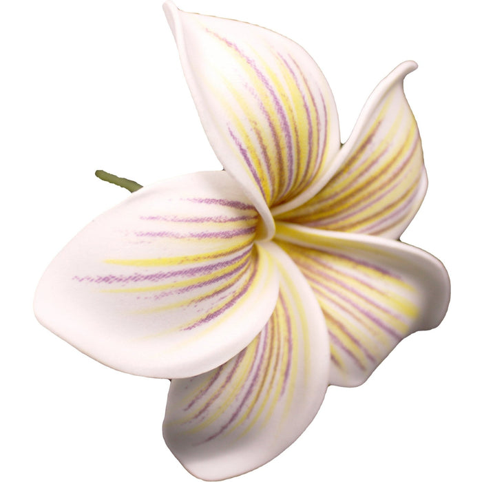 Striped Plumeria Hair Stick, 4" - Hair Claws & Clips