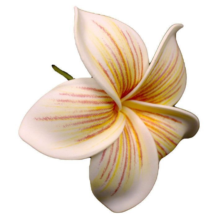 Striped Plumeria Hair Stick, 4" - Hair Claws & Clips