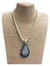 Paua With Mother of Pearl Teardrop Pendant Necklace DK Hawaiian Collection
