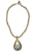 Mother of Pearl Tiare in Teardrop Pendant Necklace DK Hawaiian Collection