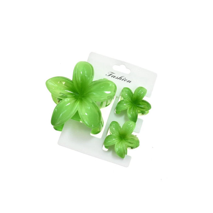 TRIO OF PLUMERIA FLOWER HAIR CLIPS DK Hawaiian Collection