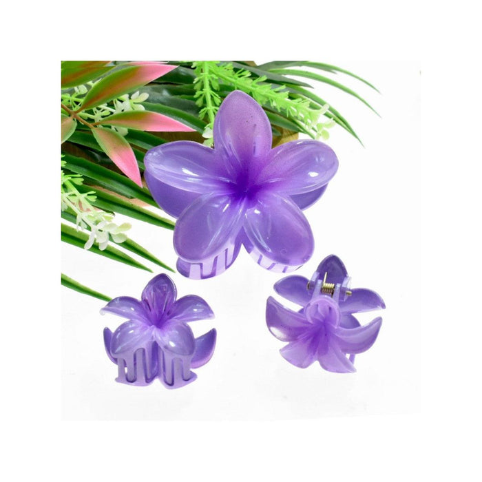 TRIO OF PLUMERIA FLOWER HAIR CLIPS DK Hawaiian Collection