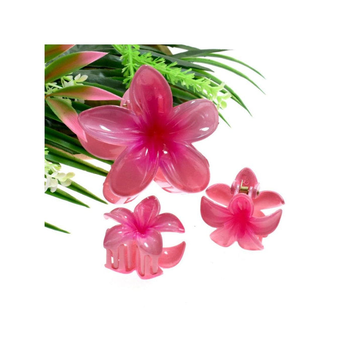 TRIO OF PLUMERIA FLOWER HAIR CLIPS DK Hawaiian Collection