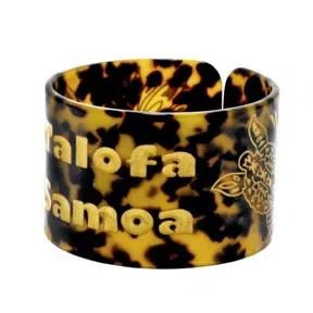 Talofa Samoa Honu Carved Faux Turtle Shell Bangle - Bracelet