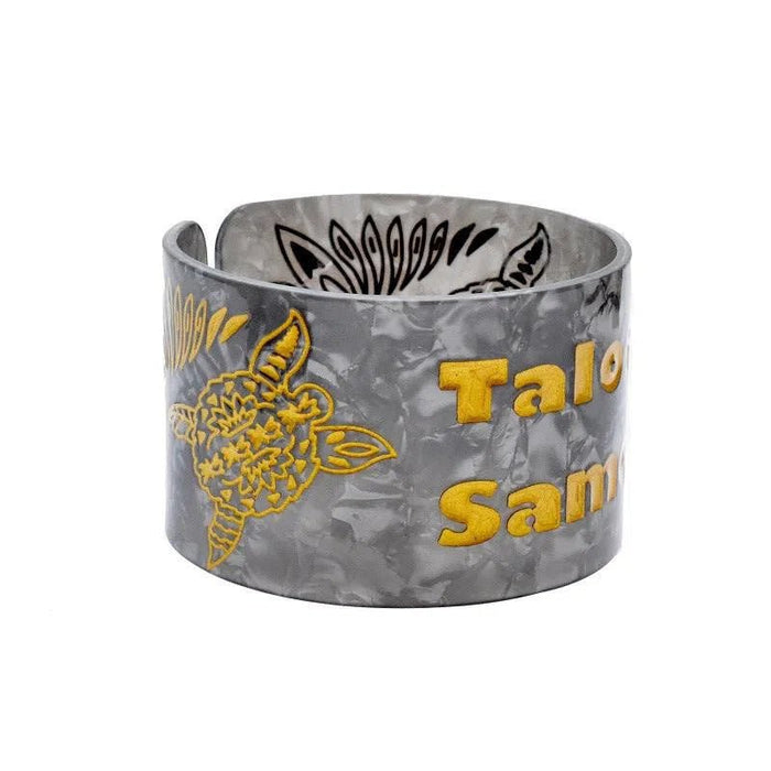 Talofa Samoa Honu Carved Faux Turtle Shell Bangle - Bracelet