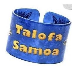 Talofa Samoa Honu Carved Faux Turtle Shell Bangle - Bracelet