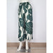 Taro Leaf Haleiwa Wide Leg Pants - Winter White and Hunter Green - Pants