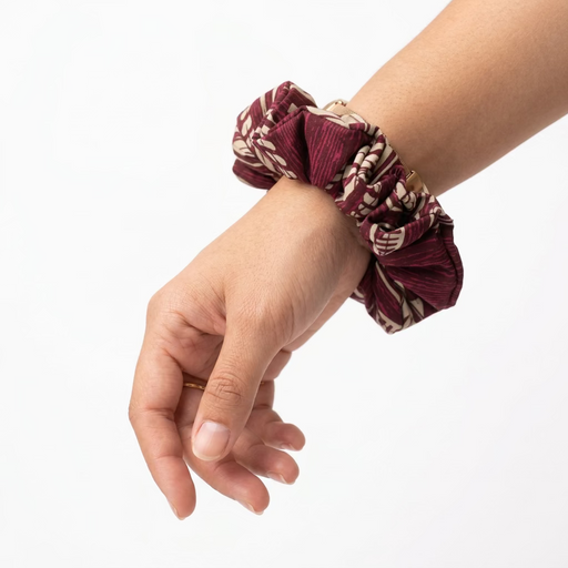 Tribal Scrunchie, Tan/Maroon Leilanis Attic