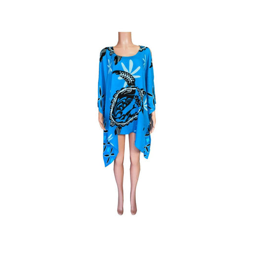 Tribal Turtle Tatoo With Tiare Flower Beach Cover-Up DK Hawaiian Collection