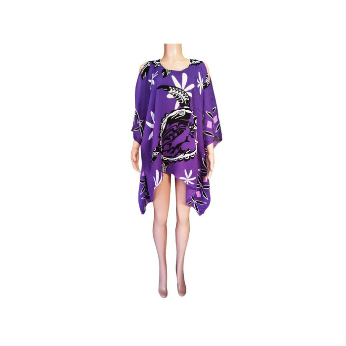 Tribal Turtle Tatoo With Tiare Flower Beach Cover-Up DK Hawaiian Collection