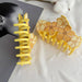 Tropica Yellow Plumeria Blossom Print Hair Claw Clip SoapElenGlen