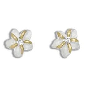 Two Tone Plumeria Earrings, 4 sizes - Earrings