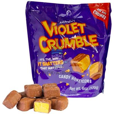 Violet Crumble Bite Size Milk Chocolate Chunks 6oz Pouch Nassau Candy West LLC