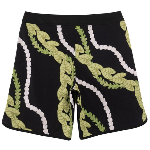 Wailoa "Black Kalo/Pikake Lei" Board Shorts Paradise Isle Creations