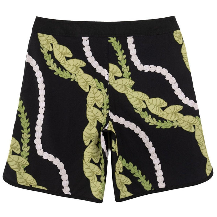 Wailoa "Black Kalo/Pikake Lei" Board Shorts Paradise Isle Creations